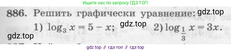 ГДЗ Алгебра, 10 класс Учебник, авторы: Колягин Юрий Михайлович, Ткачева Мария Владимировна, Федорова Надежда Евгеньевна, Шабунин Михаил Иванович, издательство Просвещение, Москва, 2014, голубого цвета, страница 265, номер 886, Условие