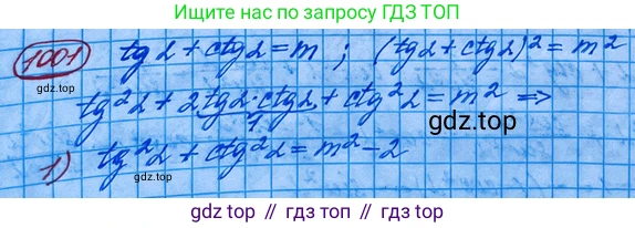 ГДЗ Алгебра, 10 класс Учебник, авторы: Колягин Юрий Михайлович, Ткачева Мария Владимировна, Федорова Надежда Евгеньевна, Шабунин Михаил Иванович, издательство Просвещение, Москва, 2014, голубого цвета, страница 290, номер 1001, Решение 3