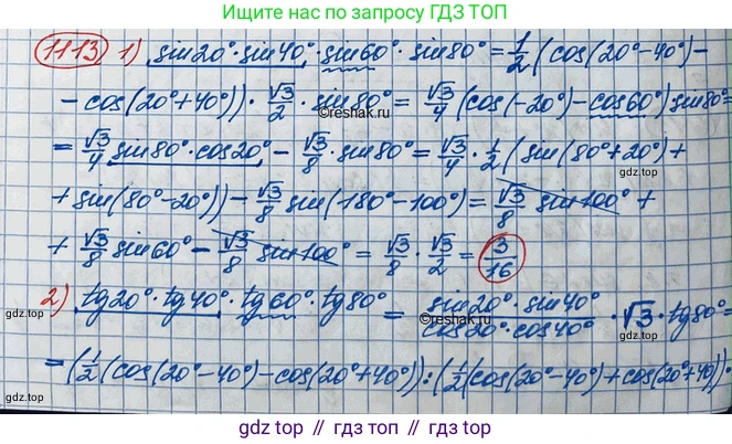 ГДЗ Алгебра, 10 класс Учебник, авторы: Колягин Юрий Михайлович, Ткачева Мария Владимировна, Федорова Надежда Евгеньевна, Шабунин Михаил Иванович, издательство Просвещение, Москва, 2014, голубого цвета, страница 317, номер 1113, Решение 3