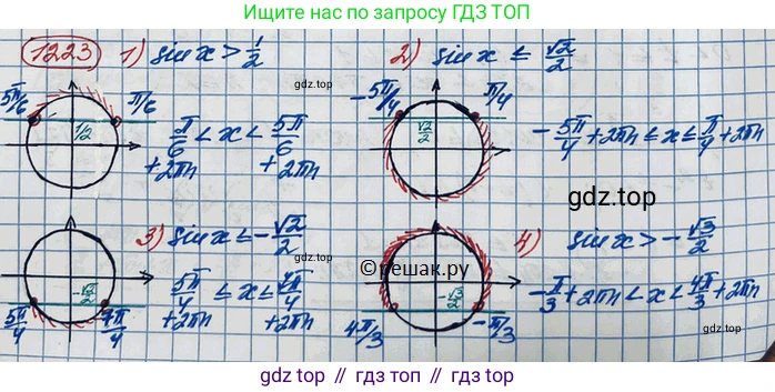 ГДЗ Алгебра, 10 класс Учебник, авторы: Колягин Юрий Михайлович, Ткачева Мария Владимировна, Федорова Надежда Евгеньевна, Шабунин Михаил Иванович, издательство Просвещение, Москва, 2014, голубого цвета, страница 351, номер 1223, Решение 3