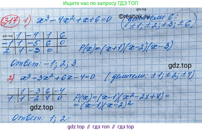 ГДЗ Алгебра, 10 класс Учебник, авторы: Колягин Юрий Михайлович, Ткачева Мария Владимировна, Федорова Надежда Евгеньевна, Шабунин Михаил Иванович, издательство Просвещение, Москва, 2014, голубого цвета, страница 115, номер 317, Решение 3