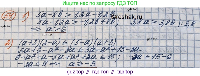 ГДЗ Алгебра, 10 класс Учебник, авторы: Колягин Юрий Михайлович, Ткачева Мария Владимировна, Федорова Надежда Евгеньевна, Шабунин Михаил Иванович, издательство Просвещение, Москва, 2014, голубого цвета, страница 22, номер 54, Решение 3