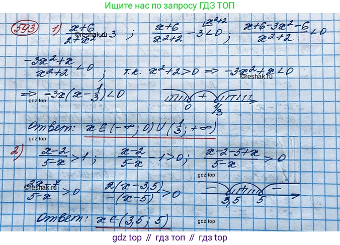 ГДЗ Алгебра, 10 класс Учебник, авторы: Колягин Юрий Михайлович, Ткачева Мария Владимировна, Федорова Надежда Евгеньевна, Шабунин Михаил Иванович, издательство Просвещение, Москва, 2014, голубого цвета, страница 201, номер 593, Решение 3