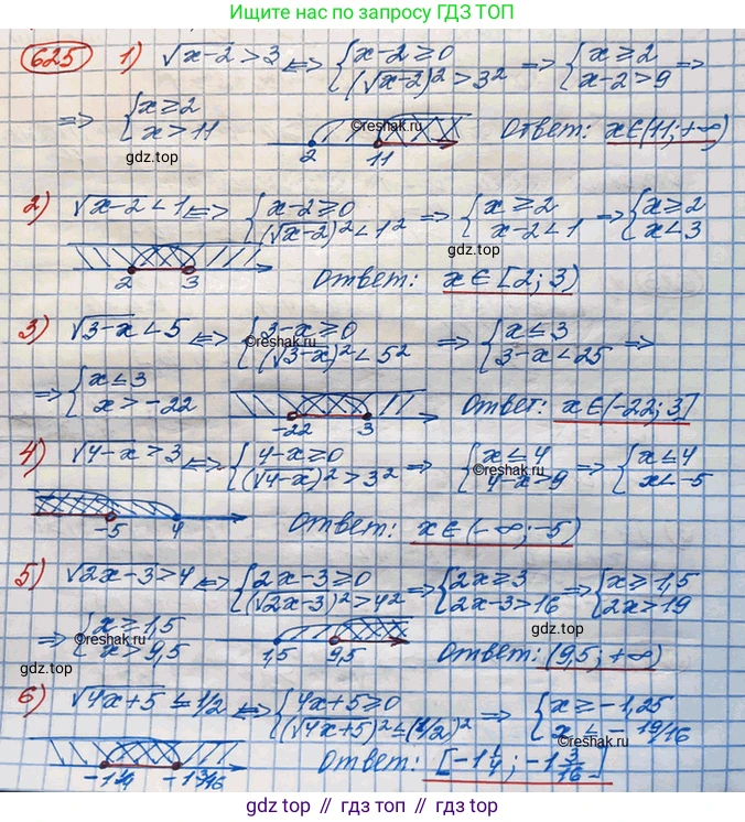 ГДЗ Алгебра, 10 класс Учебник, авторы: Колягин Юрий Михайлович, Ткачева Мария Владимировна, Федорова Надежда Евгеньевна, Шабунин Михаил Иванович, издательство Просвещение, Москва, 2014, голубого цвета, страница 213, номер 625, Решение 3