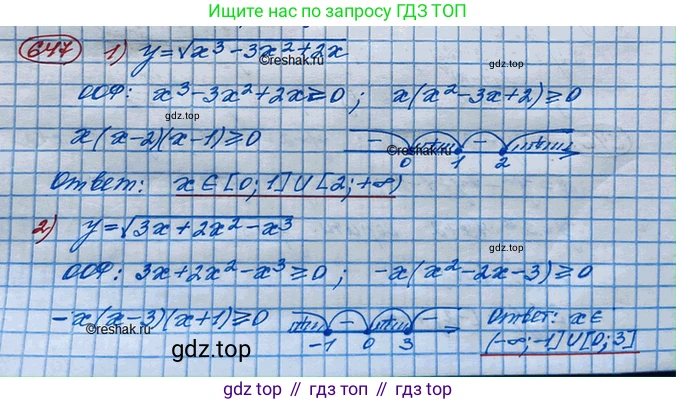 ГДЗ Алгебра, 10 класс Учебник, авторы: Колягин Юрий Михайлович, Ткачева Мария Владимировна, Федорова Надежда Евгеньевна, Шабунин Михаил Иванович, издательство Просвещение, Москва, 2014, голубого цвета, страница 215, номер 647, Решение 3
