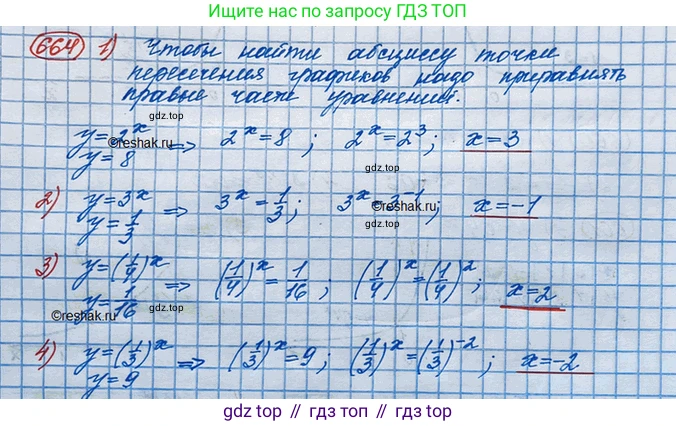 ГДЗ Алгебра, 10 класс Учебник, авторы: Колягин Юрий Михайлович, Ткачева Мария Владимировна, Федорова Надежда Евгеньевна, Шабунин Михаил Иванович, издательство Просвещение, Москва, 2014, голубого цвета, страница 224, номер 664, Решение 3