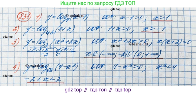 ГДЗ Алгебра, 10 класс Учебник, авторы: Колягин Юрий Михайлович, Ткачева Мария Владимировна, Федорова Надежда Евгеньевна, Шабунин Михаил Иванович, издательство Просвещение, Москва, 2014, голубого цвета, страница 256, номер 831, Решение 3