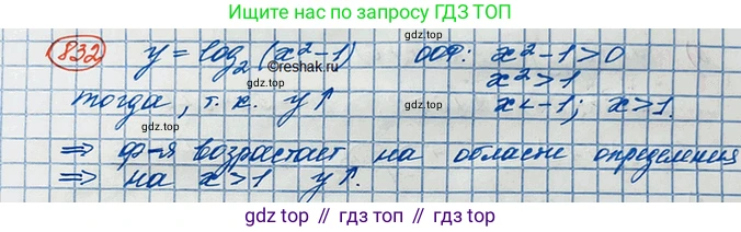 ГДЗ Алгебра, 10 класс Учебник, авторы: Колягин Юрий Михайлович, Ткачева Мария Владимировна, Федорова Надежда Евгеньевна, Шабунин Михаил Иванович, издательство Просвещение, Москва, 2014, голубого цвета, страница 256, номер 832, Решение 3