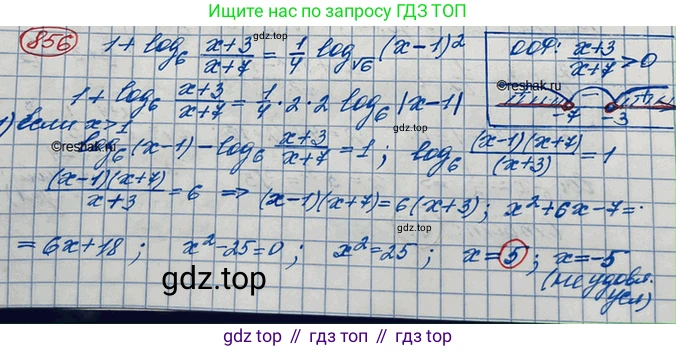 ГДЗ Алгебра, 10 класс Учебник, авторы: Колягин Юрий Михайлович, Ткачева Мария Владимировна, Федорова Надежда Евгеньевна, Шабунин Михаил Иванович, издательство Просвещение, Москва, 2014, голубого цвета, страница 261, номер 856, Решение 3