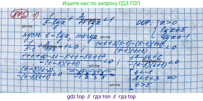 ГДЗ Алгебра, 10 класс Учебник, авторы: Колягин Юрий Михайлович, Ткачева Мария Владимировна, Федорова Надежда Евгеньевна, Шабунин Михаил Иванович, издательство Просвещение, Москва, 2014, голубого цвета, страница 264, номер 875, Решение 3