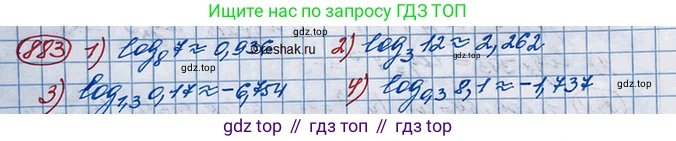 ГДЗ Алгебра, 10 класс Учебник, авторы: Колягин Юрий Михайлович, Ткачева Мария Владимировна, Федорова Надежда Евгеньевна, Шабунин Михаил Иванович, издательство Просвещение, Москва, 2014, голубого цвета, страница 264, номер 883, Решение 3