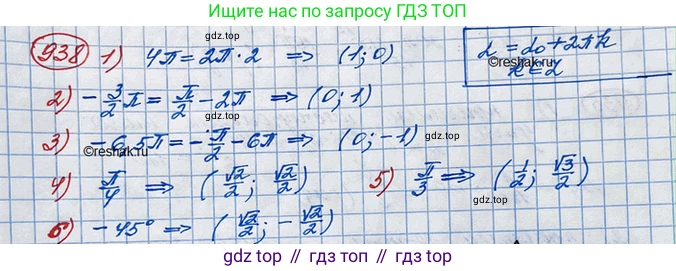 ГДЗ Алгебра, 10 класс Учебник, авторы: Колягин Юрий Михайлович, Ткачева Мария Владимировна, Федорова Надежда Евгеньевна, Шабунин Михаил Иванович, издательство Просвещение, Москва, 2014, голубого цвета, страница 279, номер 938, Решение 3