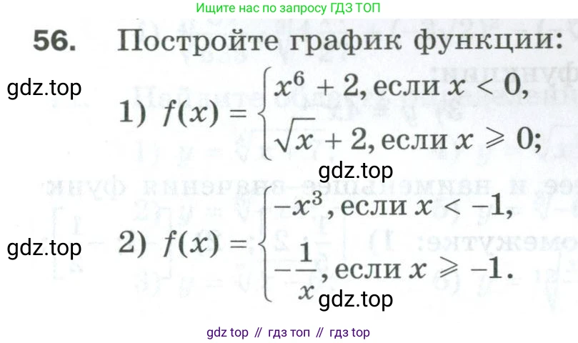 ГДЗ Алгебра, 10 класс Дидактические материалы, авторы: Мерзляк Аркадий Григорьевич, Полонский Виталий Борисович, Рябинович Ефим Михайлович, Якир Михаил Семёнович, издательство Просвещение, Москва, 2020, страница 65, номер 56, Условие
