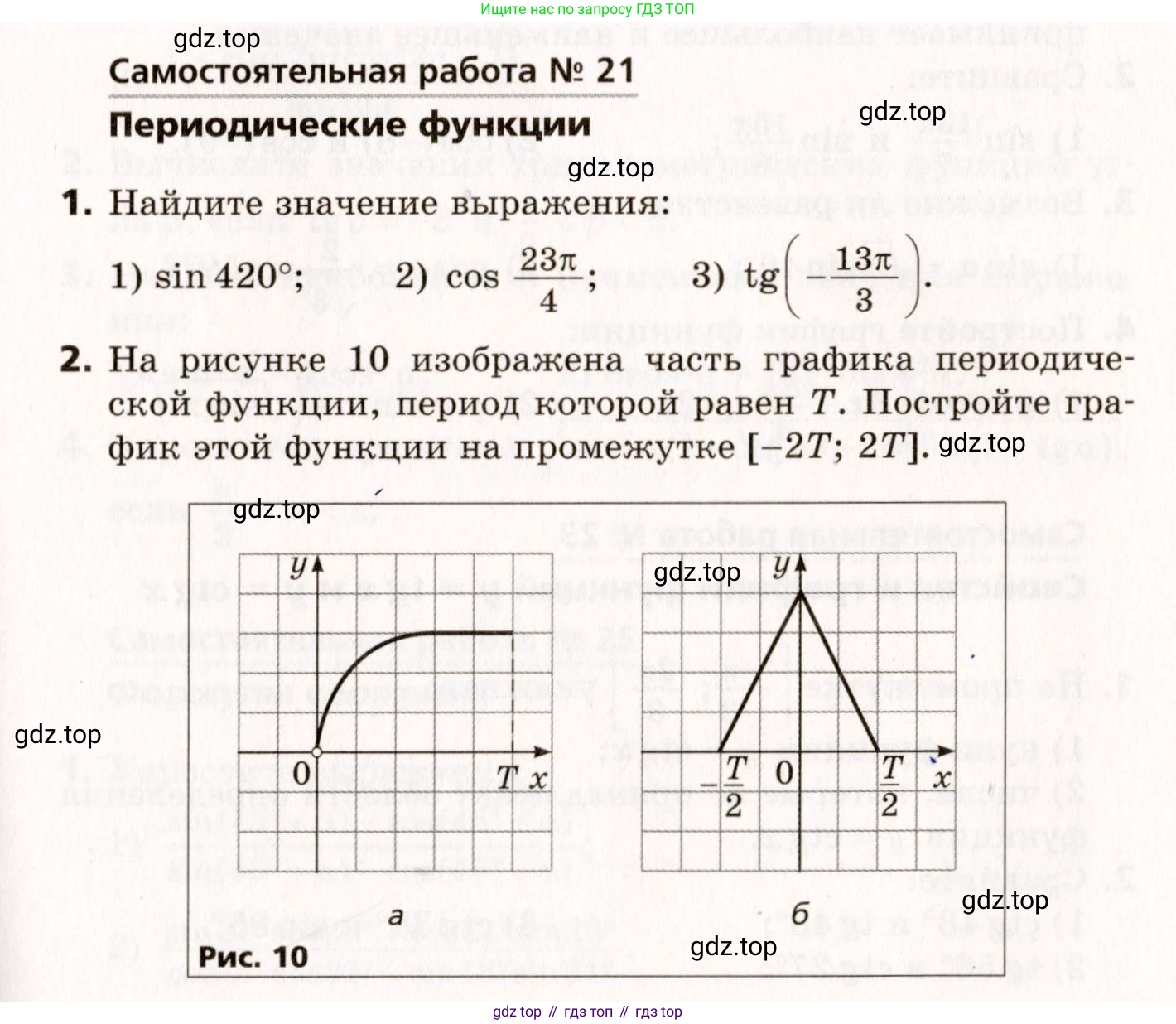 ГДЗ Алгебра, 10 класс Самостоятельные и контрольные работы, авторы: Мерзляк Аркадий Григорьевич, Полонский Виталий Борисович, Рабинович Ефим Михайлович, Якир Михаил Семёнович, издательство Вентана-граф, Москва, 2020, красного цвета, страница 39, номер 21, Условие