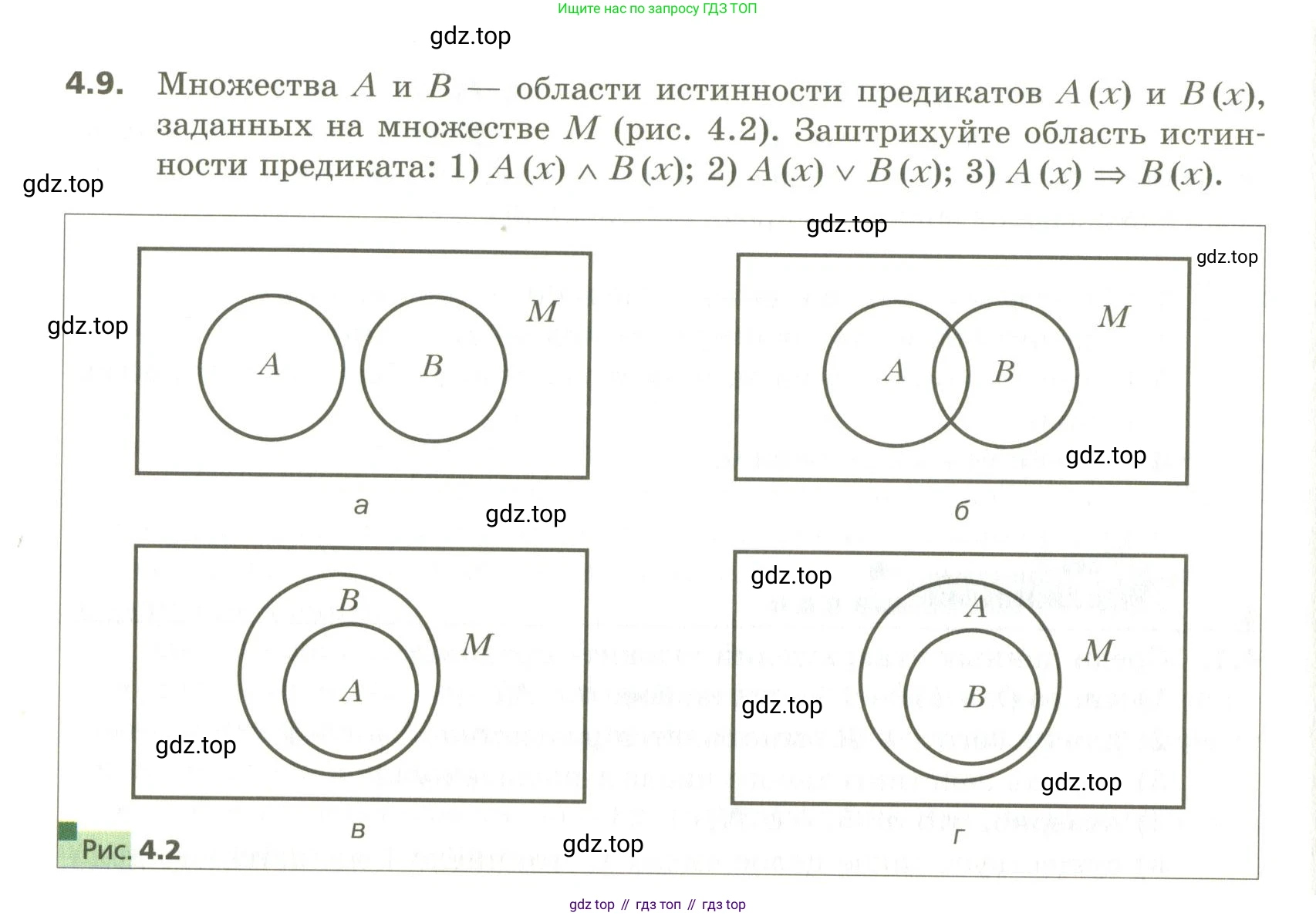 ГДЗ Алгебра, 10 класс Учебник, авторы: Мерзляк Аркадий Григорьевич, Номировский Дмитрий Анатольевич, Поляков Виталий Михайлович, издательство Вентана-граф, Москва, 2017, розового цвета, страница 40, номер 4.9, Условие