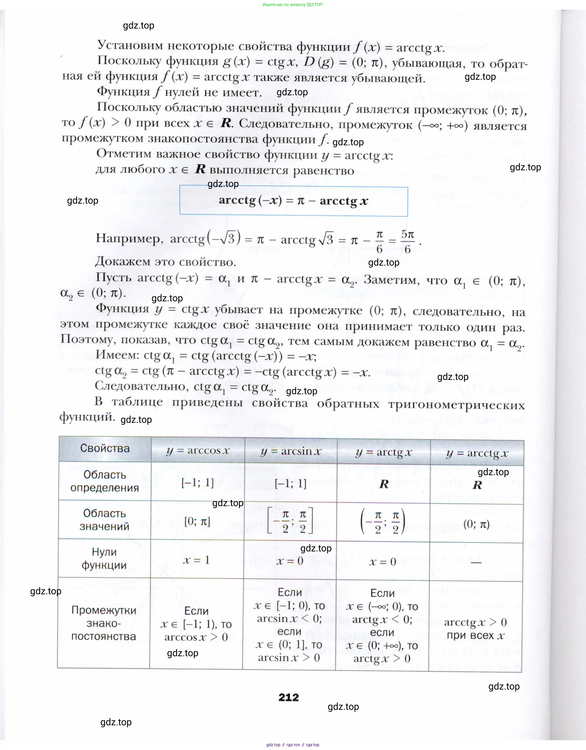 Алгебра, 10 класс Учебник, авторы: Мерзляк Аркадий Григорьевич, Номировский Дмитрий Анатольевич, Полонский Виталий Борисович, Якир Михаил Семёнович, издательство Просвещение, Москва, 2021, страница 212