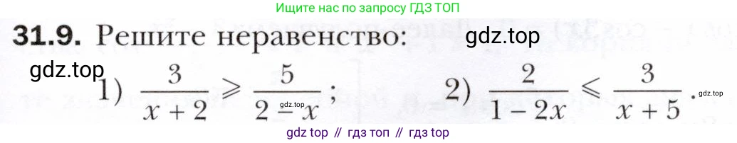 ГДЗ Алгебра, 10 класс Учебник, авторы: Мерзляк Аркадий Григорьевич, Номировский Дмитрий Анатольевич, Полонский Виталий Борисович, Якир Михаил Семёнович, издательство Просвещение, Москва, 2021, страница 225, номер 31.9, Условие