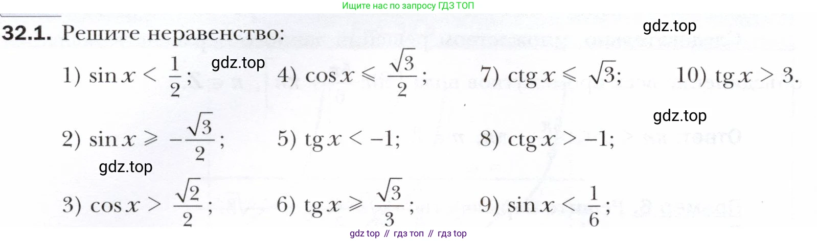 ГДЗ Алгебра, 10 класс Учебник, авторы: Мерзляк Аркадий Григорьевич, Номировский Дмитрий Анатольевич, Полонский Виталий Борисович, Якир Михаил Семёнович, издательство Просвещение, Москва, 2021, страница 234, номер 32.1, Условие
