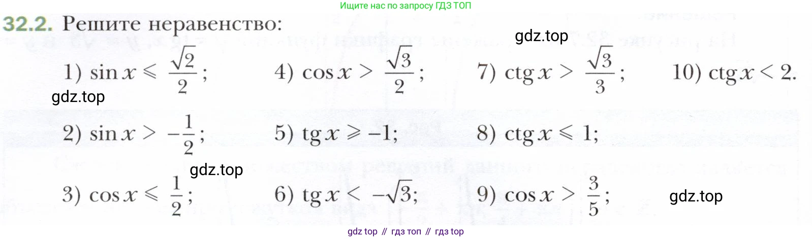 ГДЗ Алгебра, 10 класс Учебник, авторы: Мерзляк Аркадий Григорьевич, Номировский Дмитрий Анатольевич, Полонский Виталий Борисович, Якир Михаил Семёнович, издательство Просвещение, Москва, 2021, страница 234, номер 32.2, Условие