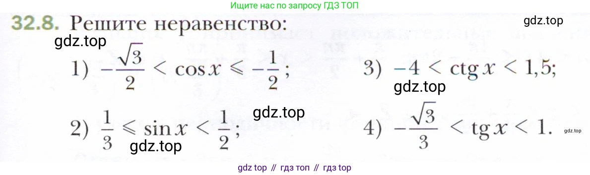 ГДЗ Алгебра, 10 класс Учебник, авторы: Мерзляк Аркадий Григорьевич, Номировский Дмитрий Анатольевич, Полонский Виталий Борисович, Якир Михаил Семёнович, издательство Просвещение, Москва, 2021, страница 235, номер 32.8, Условие