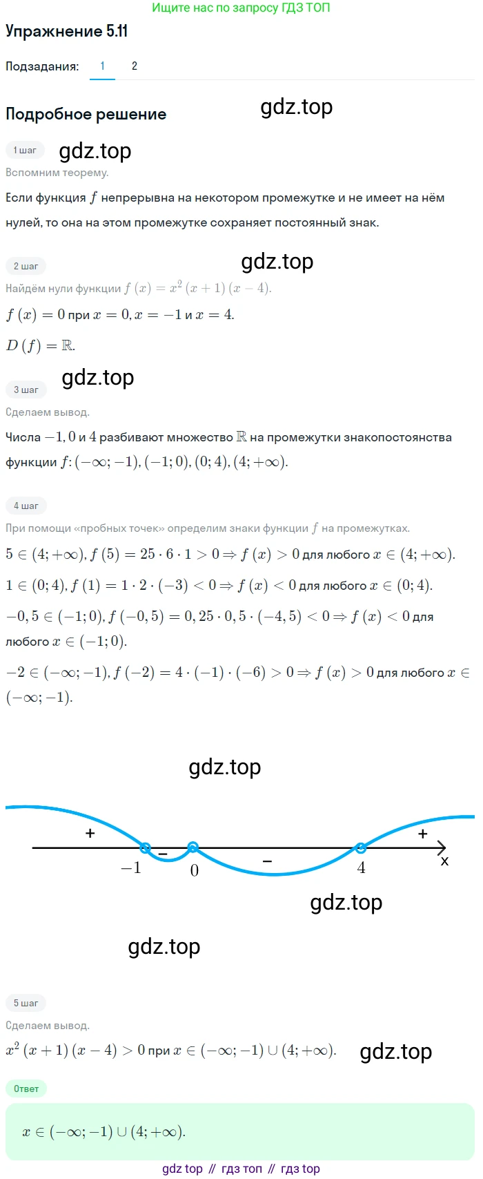 ГДЗ Алгебра, 10 класс Учебник, авторы: Мерзляк Аркадий Григорьевич, Номировский Дмитрий Анатольевич, Полонский Виталий Борисович, Якир Михаил Семёнович, издательство Просвещение, Москва, 2021, страница 42, номер 5.11, Решение 1