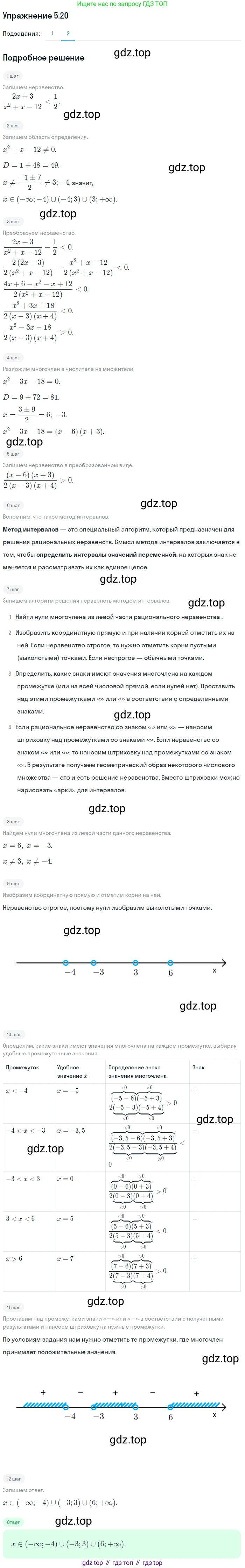 ГДЗ Алгебра, 10 класс Учебник, авторы: Мерзляк Аркадий Григорьевич, Номировский Дмитрий Анатольевич, Полонский Виталий Борисович, Якир Михаил Семёнович, издательство Просвещение, Москва, 2021, страница 43, номер 5.20, Решение 1 (продолжение 2)