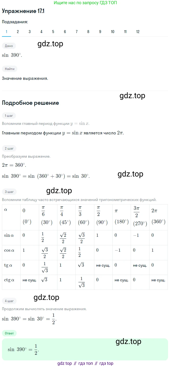 ГДЗ Алгебра, 10 класс Учебник, авторы: Мерзляк Аркадий Григорьевич, Номировский Дмитрий Анатольевич, Полонский Виталий Борисович, Якир Михаил Семёнович, издательство Просвещение, Москва, 2021, страница 132, номер 17.1, Решение 1