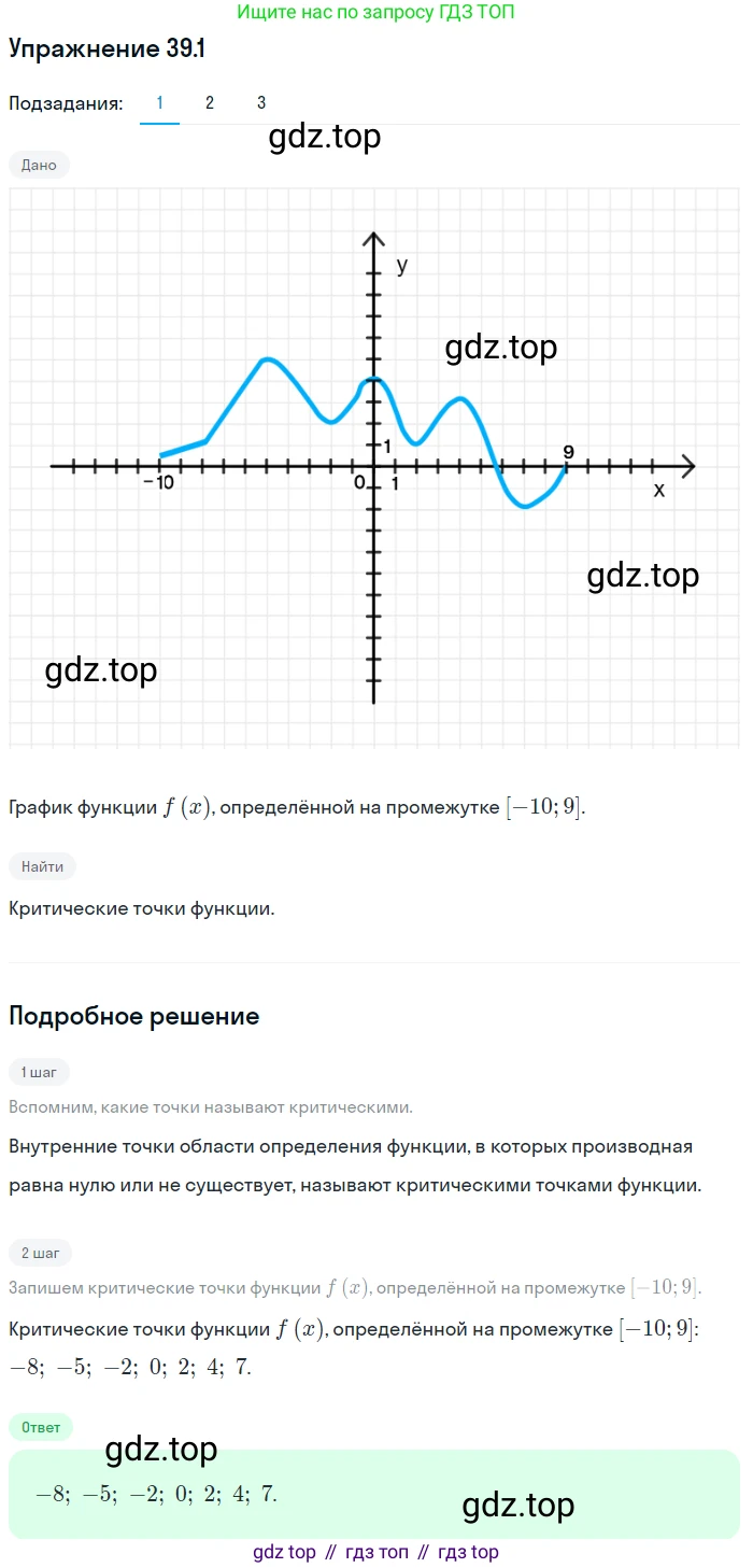 ГДЗ Алгебра, 10 класс Учебник, авторы: Мерзляк Аркадий Григорьевич, Номировский Дмитрий Анатольевич, Полонский Виталий Борисович, Якир Михаил Семёнович, издательство Просвещение, Москва, 2021, страница 288, номер 39.1, Решение 1