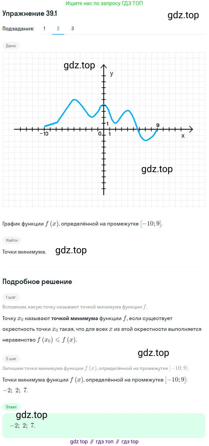 ГДЗ Алгебра, 10 класс Учебник, авторы: Мерзляк Аркадий Григорьевич, Номировский Дмитрий Анатольевич, Полонский Виталий Борисович, Якир Михаил Семёнович, издательство Просвещение, Москва, 2021, страница 288, номер 39.1, Решение 1 (продолжение 2)