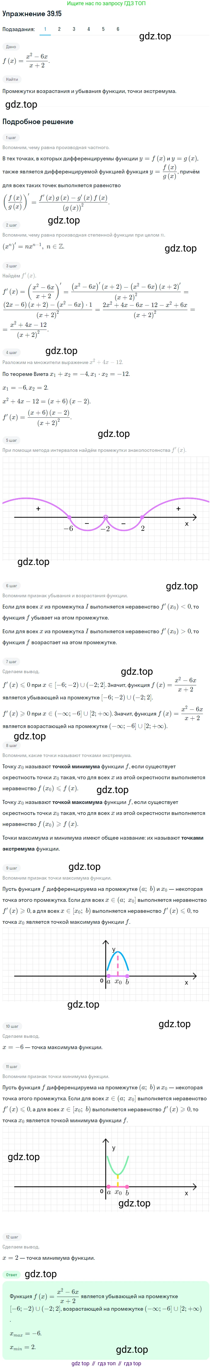 ГДЗ Алгебра, 10 класс Учебник, авторы: Мерзляк Аркадий Григорьевич, Номировский Дмитрий Анатольевич, Полонский Виталий Борисович, Якир Михаил Семёнович, издательство Просвещение, Москва, 2021, страница 291, номер 39.15, Решение 1