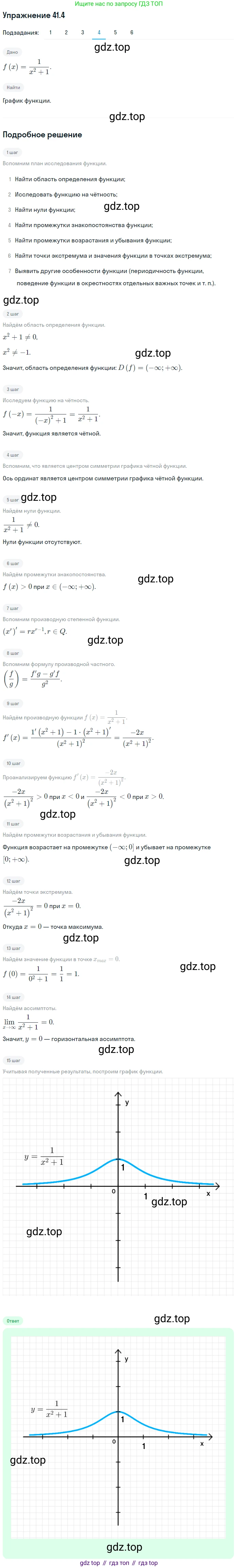 ГДЗ Алгебра, 10 класс Учебник, авторы: Мерзляк Аркадий Григорьевич, Номировский Дмитрий Анатольевич, Полонский Виталий Борисович, Якир Михаил Семёнович, издательство Просвещение, Москва, 2021, страница 303, номер 41.4, Решение 1 (продолжение 4)