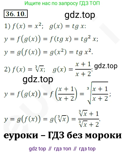 ГДЗ Алгебра, 10 класс Учебник, авторы: Мерзляк Аркадий Григорьевич, Номировский Дмитрий Анатольевич, Полонский Виталий Борисович, Якир Михаил Семёнович, издательство Просвещение, Москва, 2021, страница 268, номер 36.10, Решение 2