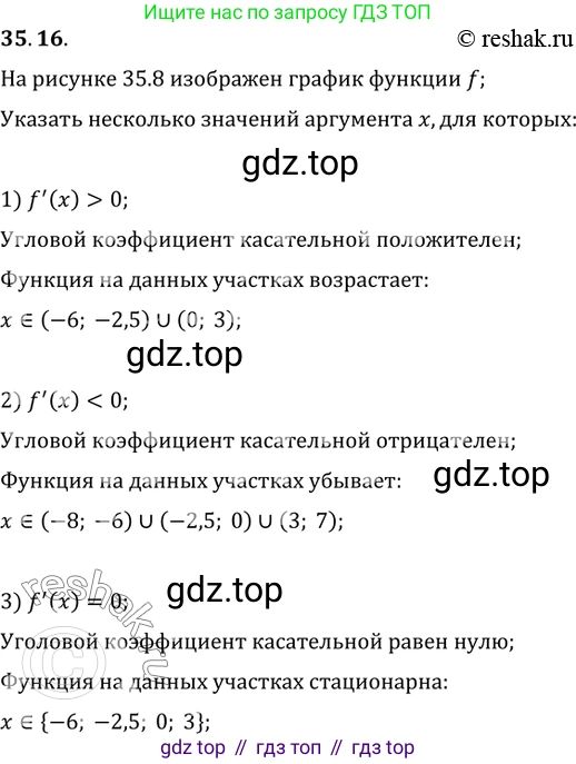 ГДЗ Алгебра, 10 класс Учебник, авторы: Мерзляк Аркадий Григорьевич, Номировский Дмитрий Анатольевич, Полонский Виталий Борисович, Якир Михаил Семёнович, издательство Просвещение, Москва, 2021, страница 260, номер 35.16, Решение 3