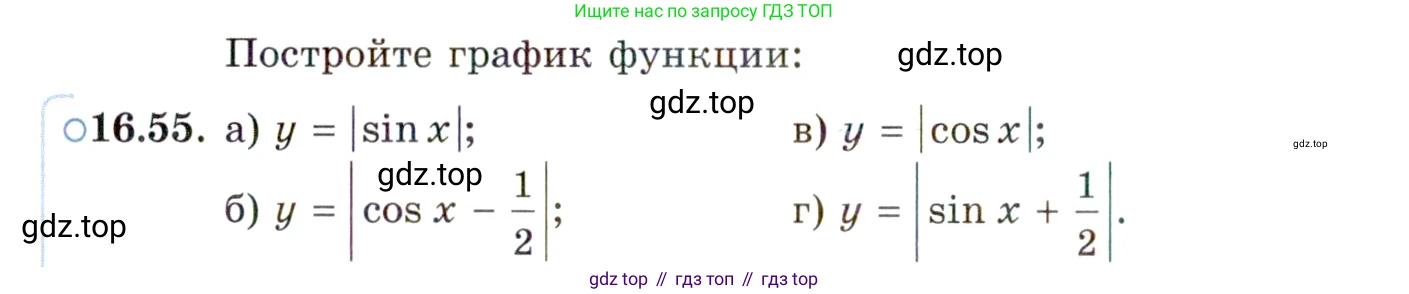 ГДЗ Алгебра, 10 класс Учебник, авторы: Мордкович Александр Григорьевич, Семенов Павел Владимирович, Денищева Лариса Олеговна, Звавич Леонид Исаакович, Корешкова Т А, Мишустина Татьяна Николаевна, Рязановский А Р, издательство Мнемозина, Москва, 2019, Часть 2, страница 108, номер 16.55, Условие