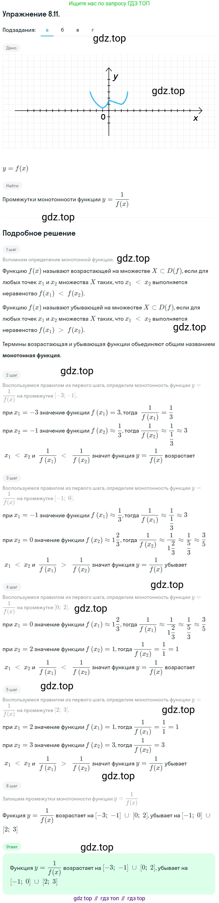 ГДЗ Алгебра, 10 класс Учебник, авторы: Мордкович Александр Григорьевич, Семенов Павел Владимирович, Денищева Лариса Олеговна, Звавич Леонид Исаакович, Корешкова Т А, Мишустина Татьяна Николаевна, Рязановский А Р, издательство Мнемозина, Москва, 2019, Часть 2, страница 58, номер 8.11, Решение 1