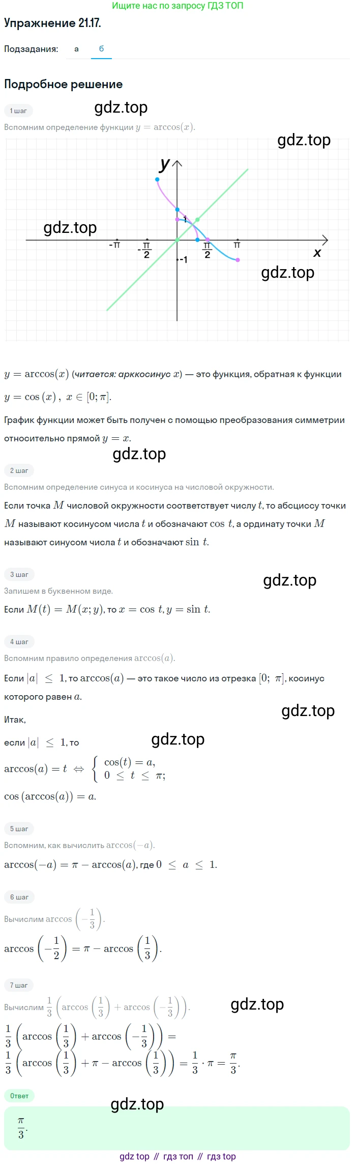 ГДЗ Алгебра, 10 класс Учебник, авторы: Мордкович Александр Григорьевич, Семенов Павел Владимирович, Денищева Лариса Олеговна, Звавич Леонид Исаакович, Корешкова Т А, Мишустина Татьяна Николаевна, Рязановский А Р, издательство Мнемозина, Москва, 2019, Часть 2, страница 129, номер 21.17, Решение 1 (продолжение 2)