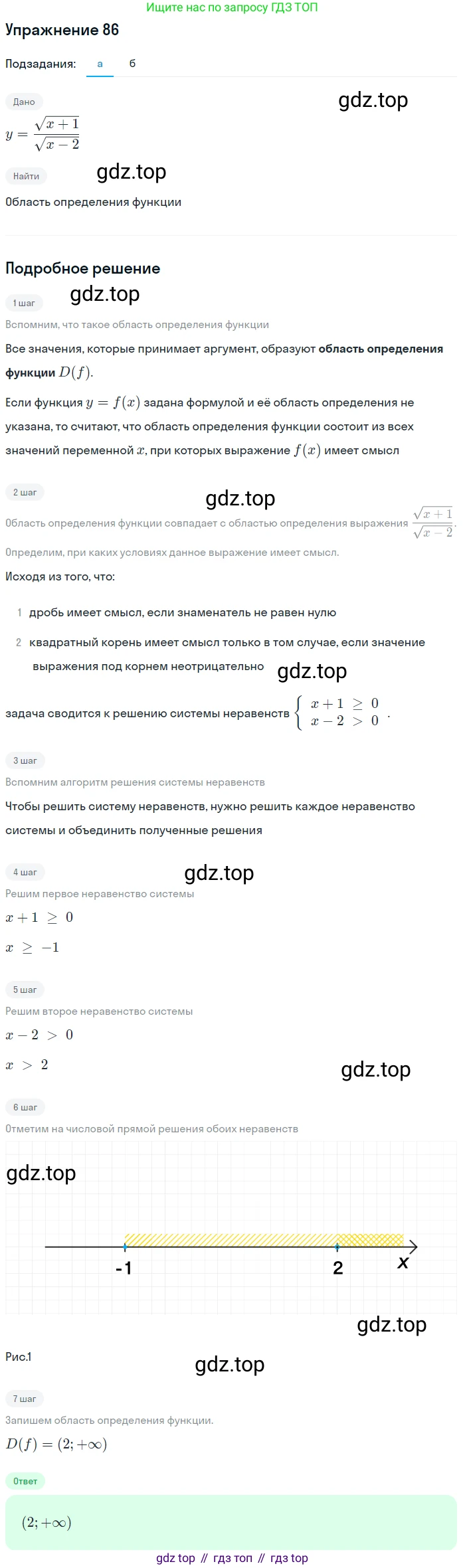 ГДЗ Алгебра, 10 класс Учебник, авторы: Мордкович Александр Григорьевич, Семенов Павел Владимирович, Денищева Лариса Олеговна, Звавич Леонид Исаакович, Корешкова Т А, Мишустина Татьяна Николаевна, Рязановский А Р, издательство Мнемозина, Москва, 2019, Часть 2, страница 14, номер 86, Решение 1
