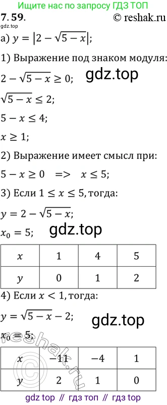 ГДЗ Алгебра, 10 класс Учебник, авторы: Мордкович Александр Григорьевич, Семенов Павел Владимирович, Денищева Лариса Олеговна, Звавич Леонид Исаакович, Корешкова Т А, Мишустина Татьяна Николаевна, Рязановский А Р, издательство Мнемозина, Москва, 2019, Часть 2, страница 52, номер 7.59, Решение 2