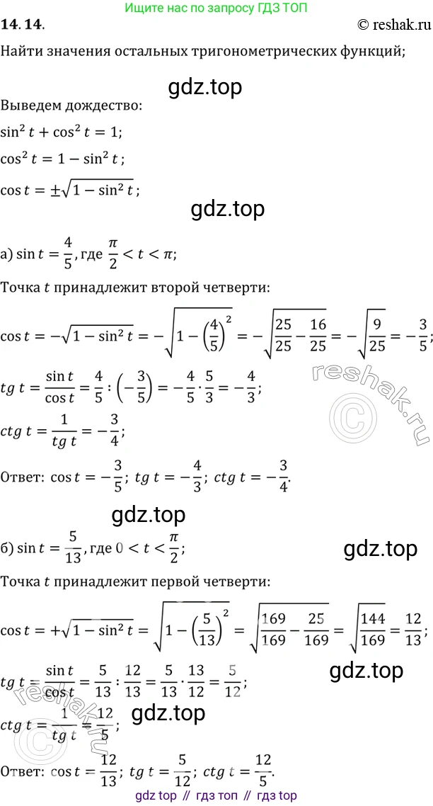 ГДЗ Алгебра, 10 класс Учебник, авторы: Мордкович Александр Григорьевич, Семенов Павел Владимирович, Денищева Лариса Олеговна, Звавич Леонид Исаакович, Корешкова Т А, Мишустина Татьяна Николаевна, Рязановский А Р, издательство Мнемозина, Москва, 2019, Часть 2, страница 96, номер 14.14, Решение 2
