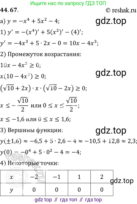 ГДЗ Алгебра, 10 класс Учебник, авторы: Мордкович Александр Григорьевич, Семенов Павел Владимирович, Денищева Лариса Олеговна, Звавич Леонид Исаакович, Корешкова Т А, Мишустина Татьяна Николаевна, Рязановский А Р, издательство Мнемозина, Москва, 2019, Часть 2, страница 276, номер 44.67, Решение 2