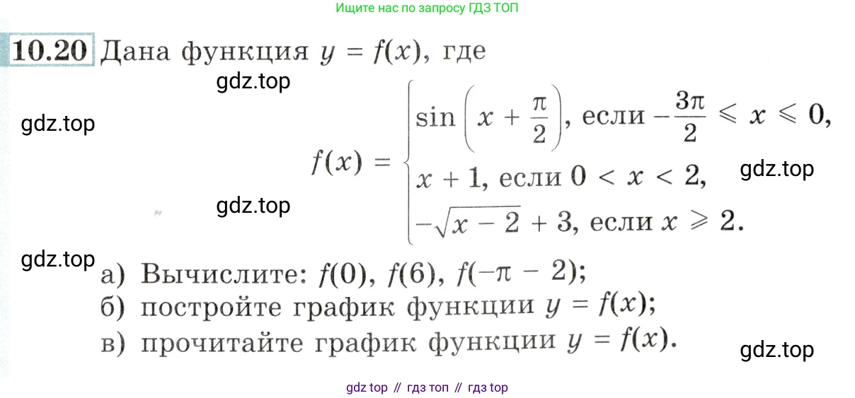 Алгебра, 10-11 класс Задачник, авторы: Мордкович Александр Григорьевич, Семенов Павел Владимирович, Денищева Лариса Олеговна, Корешкова Т А, Мишустина Татьяна Николаевна, Тульчинская Елена Ефимовна, издательство Мнемозина, Москва, 2019, Часть 2, страница 31, номер 10.20, Условие