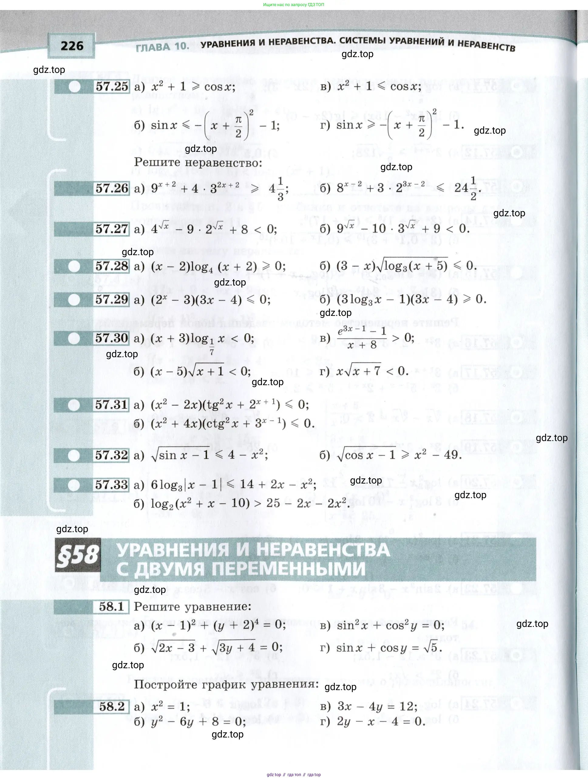 Алгебра, 10-11 класс Задачник, авторы: Мордкович Александр Григорьевич, Семенов Павел Владимирович, Денищева Лариса Олеговна, Корешкова Т А, Мишустина Татьяна Николаевна, Тульчинская Елена Ефимовна, издательство Мнемозина, Москва, 2019, Часть 2, страница 226