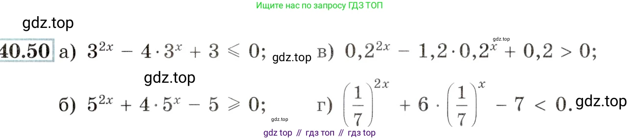 Алгебра, 10-11 класс Задачник, авторы: Мордкович Александр Григорьевич, Семенов Павел Владимирович, Денищева Лариса Олеговна, Корешкова Т А, Мишустина Татьяна Николаевна, Тульчинская Елена Ефимовна, издательство Мнемозина, Москва, 2019, Часть 2, страница 166, номер 40.50, Условие