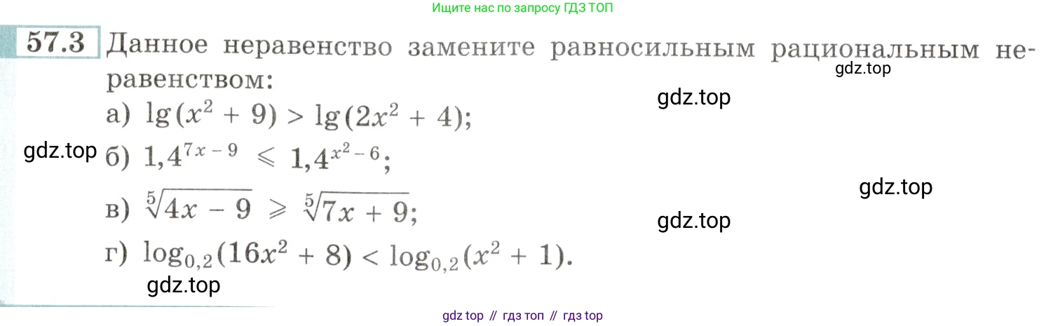 Алгебра, 10-11 класс Задачник, авторы: Мордкович Александр Григорьевич, Семенов Павел Владимирович, Денищева Лариса Олеговна, Корешкова Т А, Мишустина Татьяна Николаевна, Тульчинская Елена Ефимовна, издательство Мнемозина, Москва, 2019, Часть 2, страница 224, номер 57.3, Условие