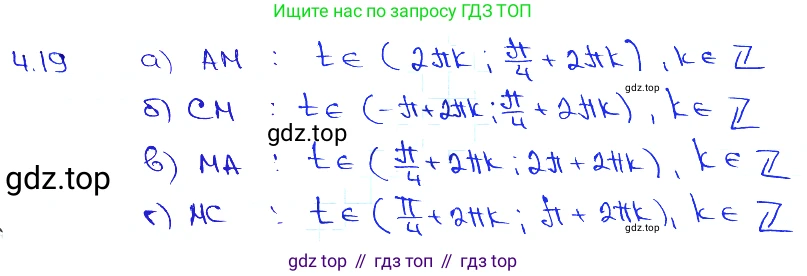 Алгебра, 10-11 класс Задачник, авторы: Мордкович Александр Григорьевич, Семенов Павел Владимирович, Денищева Лариса Олеговна, Корешкова Т А, Мишустина Татьяна Николаевна, Тульчинская Елена Ефимовна, издательство Мнемозина, Москва, 2019, Часть 2, страница 13, номер 4.19, Решение 3