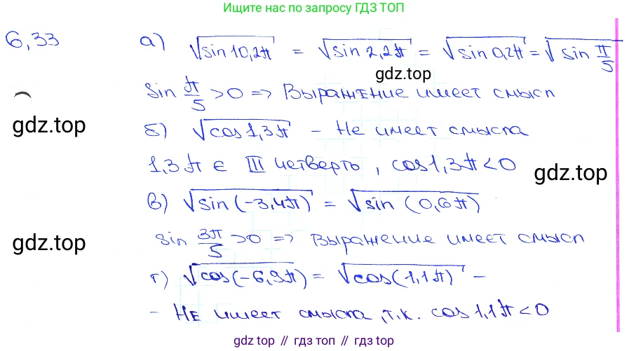 Алгебра, 10-11 класс Задачник, авторы: Мордкович Александр Григорьевич, Семенов Павел Владимирович, Денищева Лариса Олеговна, Корешкова Т А, Мишустина Татьяна Николаевна, Тульчинская Елена Ефимовна, издательство Мнемозина, Москва, 2019, Часть 2, страница 19, номер 6.33, Решение 3