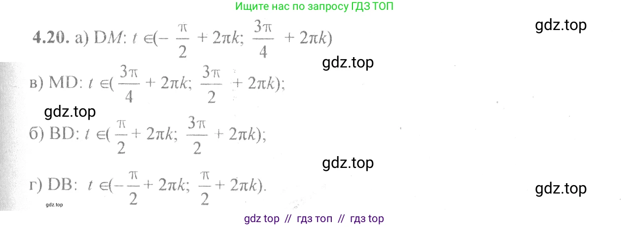 Алгебра, 10-11 класс Задачник, авторы: Мордкович Александр Григорьевич, Семенов Павел Владимирович, Денищева Лариса Олеговна, Корешкова Т А, Мишустина Татьяна Николаевна, Тульчинская Елена Ефимовна, издательство Мнемозина, Москва, 2019, Часть 2, страница 13, номер 4.20, Решение 4