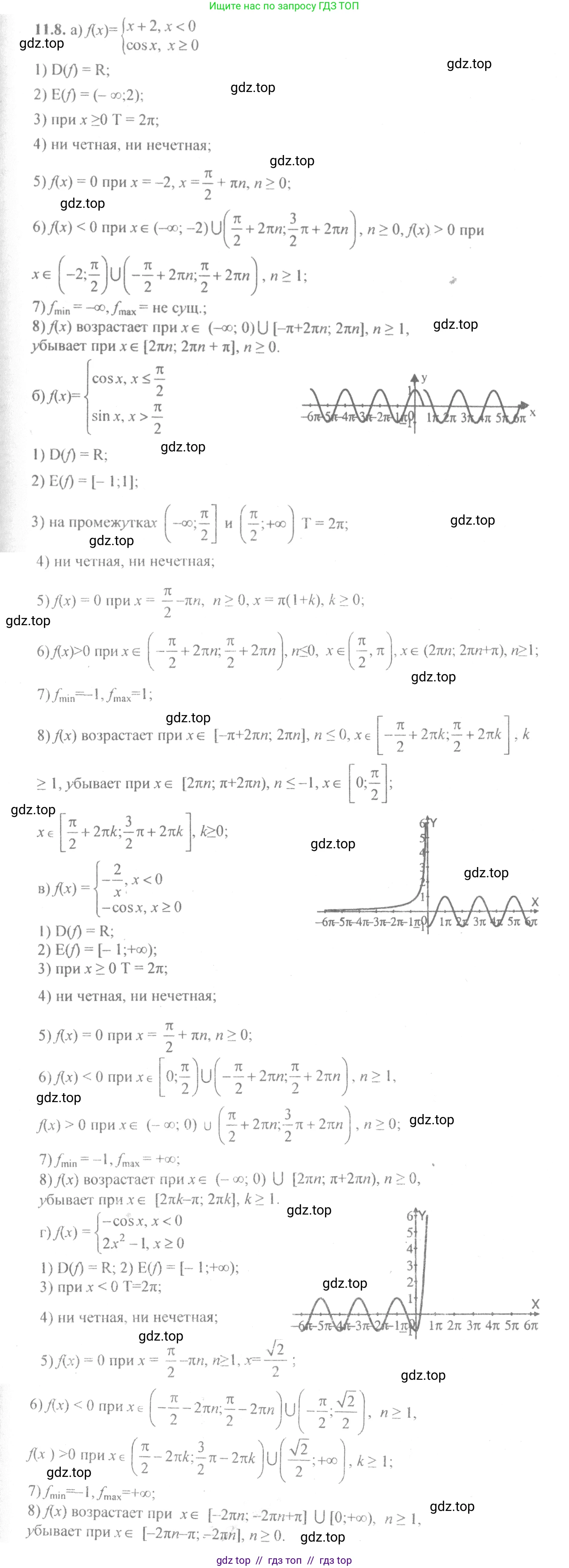 Алгебра, 10-11 класс Задачник, авторы: Мордкович Александр Григорьевич, Семенов Павел Владимирович, Денищева Лариса Олеговна, Корешкова Т А, Мишустина Татьяна Николаевна, Тульчинская Елена Ефимовна, издательство Мнемозина, Москва, 2019, Часть 2, страница 33, номер 11.8, Решение 4
