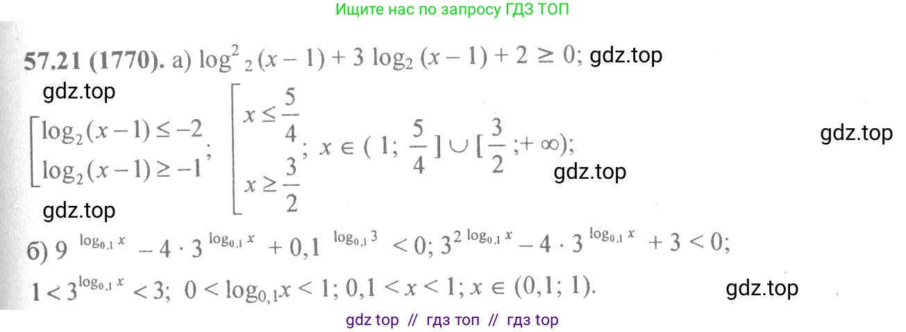 Алгебра, 10-11 класс Задачник, авторы: Мордкович Александр Григорьевич, Семенов Павел Владимирович, Денищева Лариса Олеговна, Корешкова Т А, Мишустина Татьяна Николаевна, Тульчинская Елена Ефимовна, издательство Мнемозина, Москва, 2019, Часть 2, страница 225, номер 57.21, Решение 4