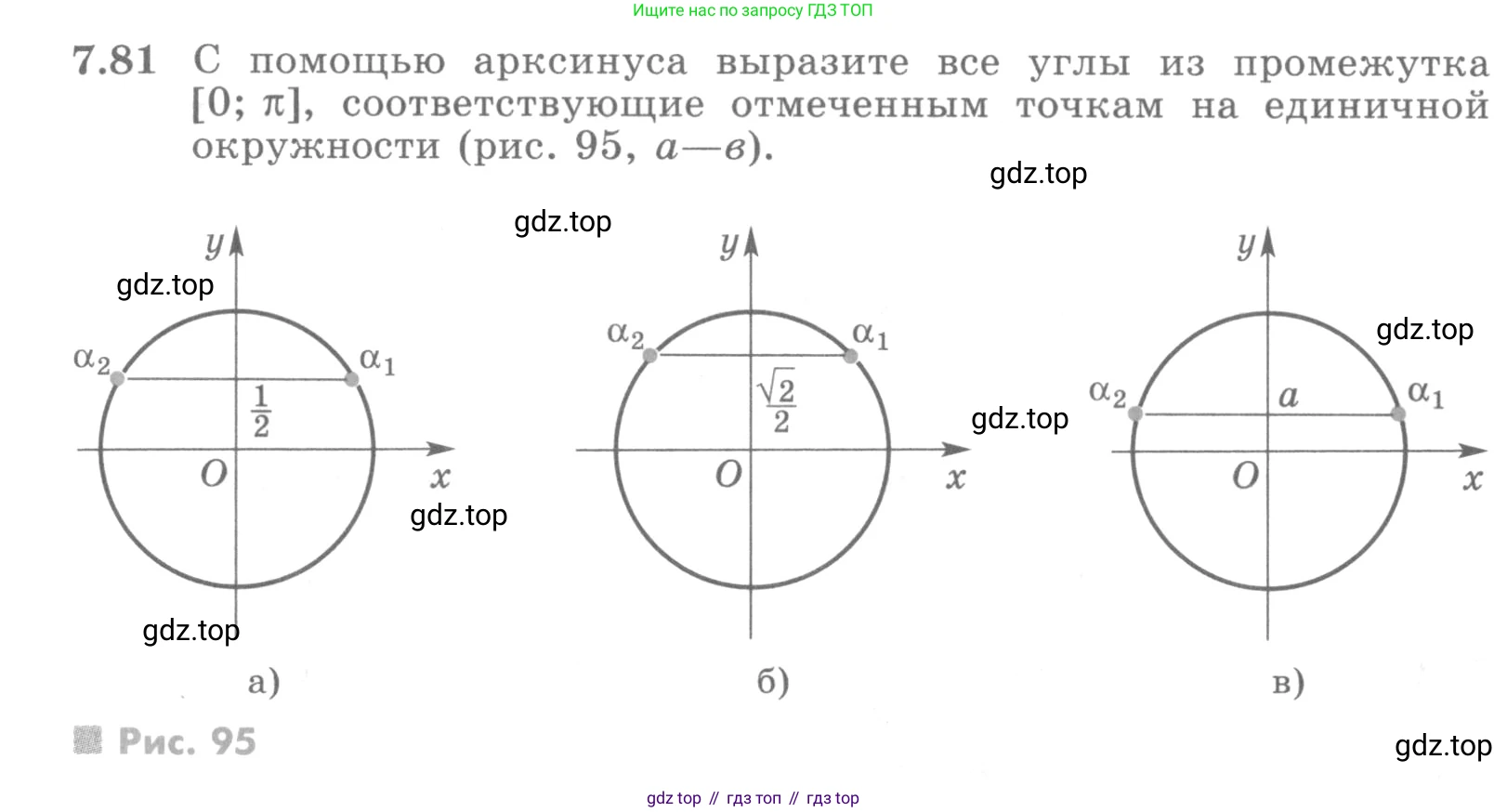 ГДЗ Алгебра, 10 класс Учебник, авторы: Никольский Сергей Михайлович, Потапов Михаил Константинович, Решетников Николай Николаевич, Шевкин Александр Владимирович, издательство Просвещение, Москва, 2014, голубого цвета, страница 220, номер 7.81, Условие